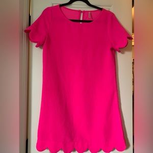 Hot Pink Scalloped Dress. Size: S